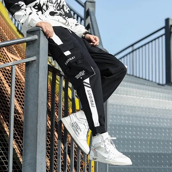 Didelis Kišenėje Vyrų Krovinių Kelnės Streetwear Laisvalaikio Hip-Hop Bėgiojimo Kelnės Vyrų Aukštos Kokybės 2021 Naujas Sweatpants Pants Mens Kelnės