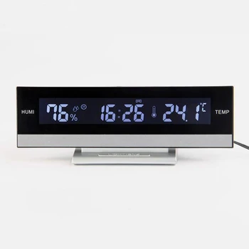 Didelis LCD Ekranas Darbalaukio Atidėti Žadintuvo Atgal su šviesa, Temperatūra, Drėgmė, Elektroninių ar Baterija Veikia Namų dekoro