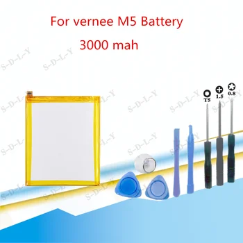 Didelės talpos Už Vernee M5 Pakeitimo 3000mAh Baterija Vernee M5 Bateria Batterie Ląstelių Mobiliojo Telefono Baterijas +Įrankiai
