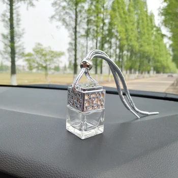 Didmeninė 8ML Automobilio Oro Gaiviklis Kabinti Stiklo Butelis Auto Kvepalai Difuzorius Butelį Eterinių Aliejų Aromatas Ornamentu Interjeras