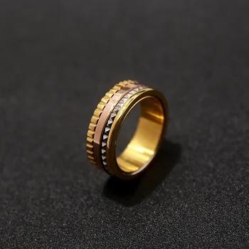 Didmeninės nauja fine jewelry aukštos kokybės pasukti pavarų titano žiedas išskirtinį mados aksesuarai piršto žiedai aukso grožio brangakmenis