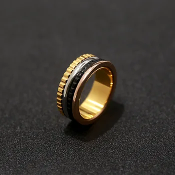 Didmeninės nauja fine jewelry aukštos kokybės pasukti pavarų titano žiedas išskirtinį mados aksesuarai piršto žiedai aukso grožio brangakmenis