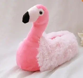 Didmeninės žieminiai šlepetės Flamingas šlepetės sūpynės plunksnų plushfurniture medvilnės šiltas šlepetes pliušinis animacinių filmų paukščių batai