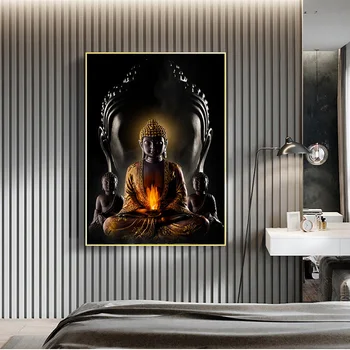 Dievo Budos Meditacijos Naftos Tapyba ant Drobės Budizmas Plakatus Spausdina Šiuolaikinių Religinių Sienos Meno Nuotrauka už Kambarį