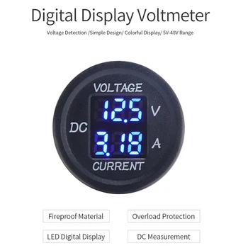 Digital Voltmeter Ammeter Įtampos Ammeter LED Ekranas Digital Voltmeter Ammeter DC A Įtampa Ammeter Testeris 2 in 1 Dizainas