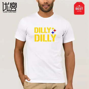 Dilly Dilly Steelers vyriški Marškinėliai Juodos spalvos Rankovėmis Berniukas Medvilnės Vyrų T-Shirt Viršuje Tee Vasaros trumpomis Rankovėmis, Mados