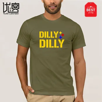 Dilly Dilly Steelers vyriški Marškinėliai Juodos spalvos Rankovėmis Berniukas Medvilnės Vyrų T-Shirt Viršuje Tee Vasaros trumpomis Rankovėmis, Mados