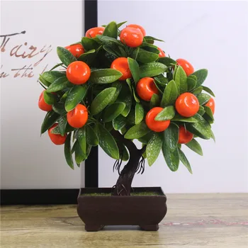 Dirbtiniai Augalai Bonsai Orange Persikų Vaisius Medžio, Vazoninių Namų Kambarį Dekoruoti Gėlių Rinkinys Parduotuvė Viešbutis Šaliai Dekoro