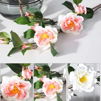 Dirbtinis Camellia Žiedų Šiaurės Arbata, Rožių Gardenia Didelis Galvos Netikrą Gėlių Filialas, Kalėdų Papuošalų, Namų Vestuves Dekoras