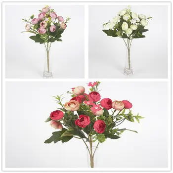 Dirbtinių Rožių Gėlių Kamuolys Medžiaga Plastikas Modeliavimas Gėlių Puošmena, Vestuvių Dekoras Kelių Švino Lentelė Gėlių Puokštė 
