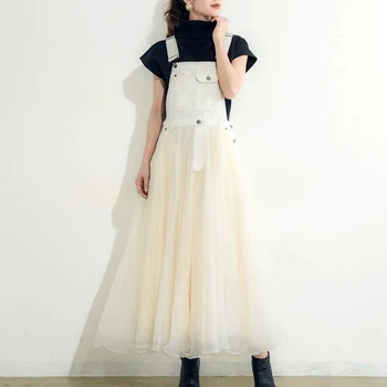 Dirželis Džinsinio audinio Suknelė Plaunami Ir Poliruojami Japonijos Laisvas Dirželis Ponios Ilgos Suknelės Atsitiktinis Kišenėje Kulkšnies Ilgis Rudenį Moteriška suknelė