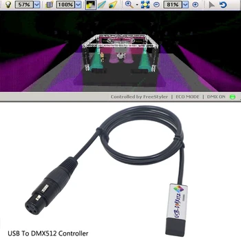 Disco Šviesos Kompiuterio Dimeris USB DMX512 Valdytojo VADOVAUJAMOS Scenos Šviesos USB DMX Valdiklis USB DMX Sąsajos Adapteris