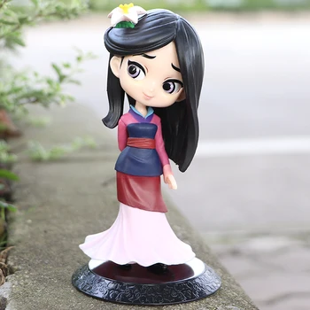 Disney 14cm Q Posket Princesė Mulan Paveikslas Modelis, Žaislai Tortas Pav Animacija Modelis Lėlės Dovanos, namų dekoro gimtadienio