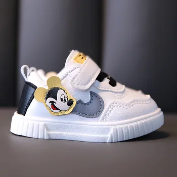 Disney 2020 m. žiemos kūdikio, vaikiška avalynė animacinių filmų Mickey mouse berniukas baby girl medvilnės batai vaikams balti bateliai