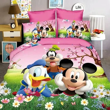 Disney Mickey Minnie Mouse Sofija Kūdikių Patalynės Komplektas Vaikams Vieną Twin Visą Antklode Padengti Užvalkalas Berniukams, Mergaitėms, Vaikams, Dovanų