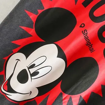 Disney Mickey Mouse Animacinių filmų Laiškas Spausdinti Peter pan Apykaklės Megztinis Sudurti Mielos Moterys, T-Marškinėliai trumpomis Rankovėmis Atsitiktinis Palaidų Tee Viršūnės