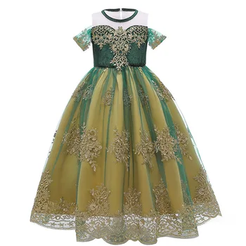 Disney Princesė dress Sušaldyti 2 Princesė Ana Karalienė nuo peties vasaros suknelė mergaitė princesė dress suknelė rodyti kostiumas