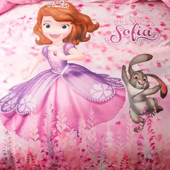Disney Princesė Sofija Patalynės komplektas Vaikams Merginų Guodėjas Antklodžių užvalkalus dviejų dydis Vaikų Miegamasis Dekoro Visą Karalienė Coverlets