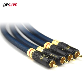 DIYLIVE Garso kabelis 1 RCA kabelis G5 viršuje sidabro padengtą RCA male vyrų kabelis