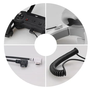 DJI Kibirkštis Nuotolinio valdymo pultelis Micro USB Duomenų Kabelį, kad DJI Akiniai FPV VR Akinius, spyruoklinė Viela Linija kibirkštis dji priedai