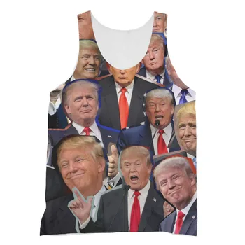 Donald Trump Nuotraukų Koliažą T-Shirt Koziris 3D Atspausdintas Daug Veidų Marškinėliai