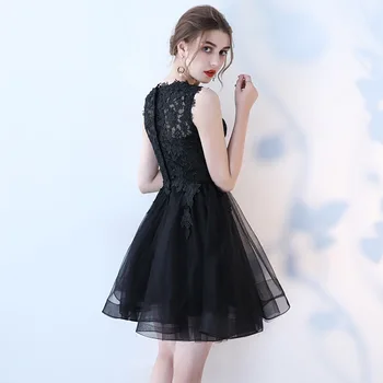 DongCMY 2020 Naujas Trumpas Kokteilių Suknelės Seksualus, Juodos spalvos be Rankovių Juodos spalvos Elegantiškas Chalatas de soiree Vestido Suknelė