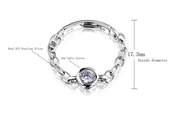 DORMITH nekilnojamojo 925 sterlingas sidabro žiedas vestuvės vestuvinis žiedas apvalios formos 3A kubinis cirkonis žiedai moterims, juvelyrika, žiedai