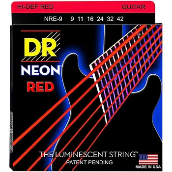 DR K3 Hi-def Neoninės Raudonos Fluorescentinė Elektrinės Gitaros Stygos, Šviesos 09-42 ar Vidutinio 10-46