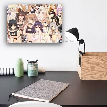 Drobė Anime Nepadorūs Katė Mergaičių Nuotraukas, Namų Dekoravimas Paveikslų, Plakatų HD Spaudinių Sienos Meno Modulinės Kambarį Įrėminti