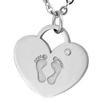 Dropship 10 vnt Aukso Nerūdijančio Plieno Širdies Štampavimo Tuščią ID Tegus Baby Foot Pakabukas su Birthstone ID Papuošalai Didmeninė