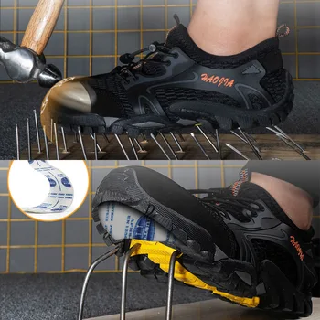 Dropshipping ultralight vyrų darbo sportbačiai, saugos batus, plieno toe cap apsaugoti kvėpuojantis pramonės plius dydis 39-46 RXM356