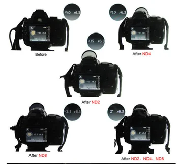 DSLR fotoaparatas ND2 ND4 ND8 Filtras nustatytas Rinkiniai Neutralaus Tankio ND Filtras, Skaitmeninio Fotoaparato Objektyvą Patrankos 