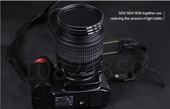 DSLR fotoaparatas ND2 ND4 ND8 Filtras nustatytas Rinkiniai Neutralaus Tankio ND Filtras, Skaitmeninio Fotoaparato Objektyvą Patrankos 