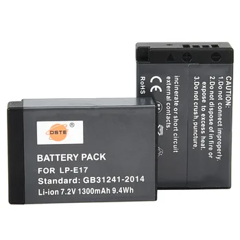DSTE 2VNT LP-E17 Baterija, su Dual USB Įkroviklio EOS RP,EOS M5,EOS M6,EOS M6 Mark II,EOS 77D/9000D,EOS Rebel SL2/EOS 200D
