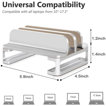 Du kartus Vertikaliai Nešiojamas Stovas MacBook Aliuminio Stalinis Laikiklis Laikymo Laikiklis Reguliuojamas Samsung/HP/Dell Notebook 10-17.3