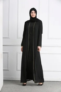 Dubajaus Musulmonų Duobute Abaja Suknelė Moterų Nėriniai-up Ilgas Chalatas, Jubah Islamas turkijos Caftan Arabų Etninės Islamo Drabužių Maxi Suknelės