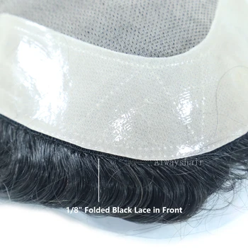 Duro Mono Ruda - 6 Cm Indijos Plaukų Protezavimas 130% Tankis Mens Plaukų Sistemų Patvarus Vyrų Toupee