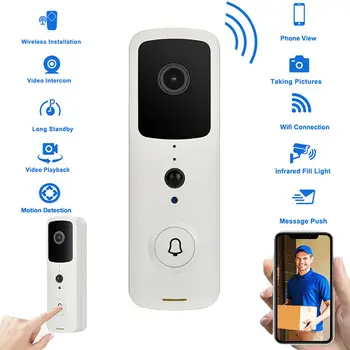 Durų Žiedas Vaizdo Doorbell Kamera, Wireless WiFi Saugumo Išmaniųjų Telefonų Bell Domofonas 720P HD