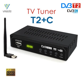 DVB T2, DVB-C TV Imtuvas Skaitmeninis TV Box Antžeminis Imtuvas H. 264 HD 1080 MPEG4 Dekoderis Parama 