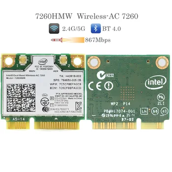 Dviejų dažnių Belaidžio ryšio Adapteris 7260AC 7260HMW 7260AN MINI PCI-E Belaidžio ryšio Kortelės 2.4 G/5G Wifi +bluetooth 4.0 