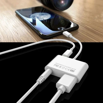 Dvigubas Ausinių Lizdas Splitter Už Lightning USB Kamera Įkrovimo Kabelis, 3.5 mm Ausinių Adapteris, Skirtas Telefonas
