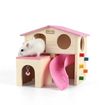 Dvigubo sluoksnio daugiafunkcinis žaislas kiaulyčių voverė smiltpelė kabinti žaislų ir šiltas žiurkėno narve kambarys su bell skaidrių pet WY815