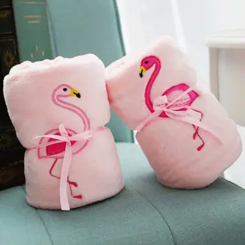 Dvipusis Flamingo Vilnos Antklodė Minkšta Oro Kondicionavimo sistema Flanelė Antklodė paklode Miego Padengti Kelionės Antklodė Valentino Dieną