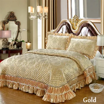 Dygsniuotas žiemos lovatiesė Europos stiliaus dygsniuotas prabangios žakardinės lova coverlets padde lova padengti 3pcs nustatyti, 1.5 m/1.8 m nemokamas pristatymas