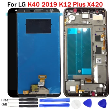 Dėl LG K40 2019 LCD Ekranas Jutiklinis Ekranas skaitmeninis keitiklis su rėmu X420 LMX420HM LMX420EMW K12 Plus ekranas LG X4 2019 ekranas