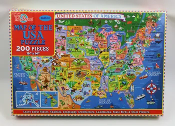 Dėlionės 200 Vienetų Pasaulio Žemėlapyje, Jungtinių valstijų Žemėlapis Paramos Gyvūnų Dekoracijos Vaikų Švietimo Žaislai