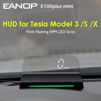 EANOP E100plus Mini Mirro HUD Head up display Greičio Projekcija Baterija Signalizacija Su Mirksi Šviesos Tesla Model X 3 S