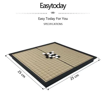 Easytoday Aukštos Kokybės Go Žaidimas Lankstymo šachmatų lentos Magnetinės Eiti figūras Juoda ir Balta Šachmatų Weiqi Žaidimai Dovanų