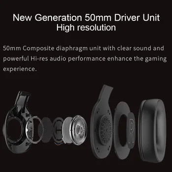 EDIFIER G2II Žaidimų Ausinės Virtualus 7.1 Stereo Surround Sound 50mm vairuotojo RGB dinaminis apšvietimas su HD Mic Balso Kontrolė