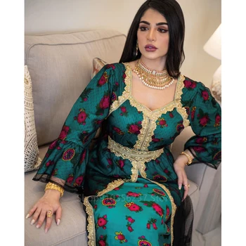 Eid Mubarakas Musulmonų Abaja Suknelė Mados Moterų Ramadanas Amerikos Islamo Drabužių Turkija Kratinys Siuvinėjimo Dubajus Indijos Kaftan
